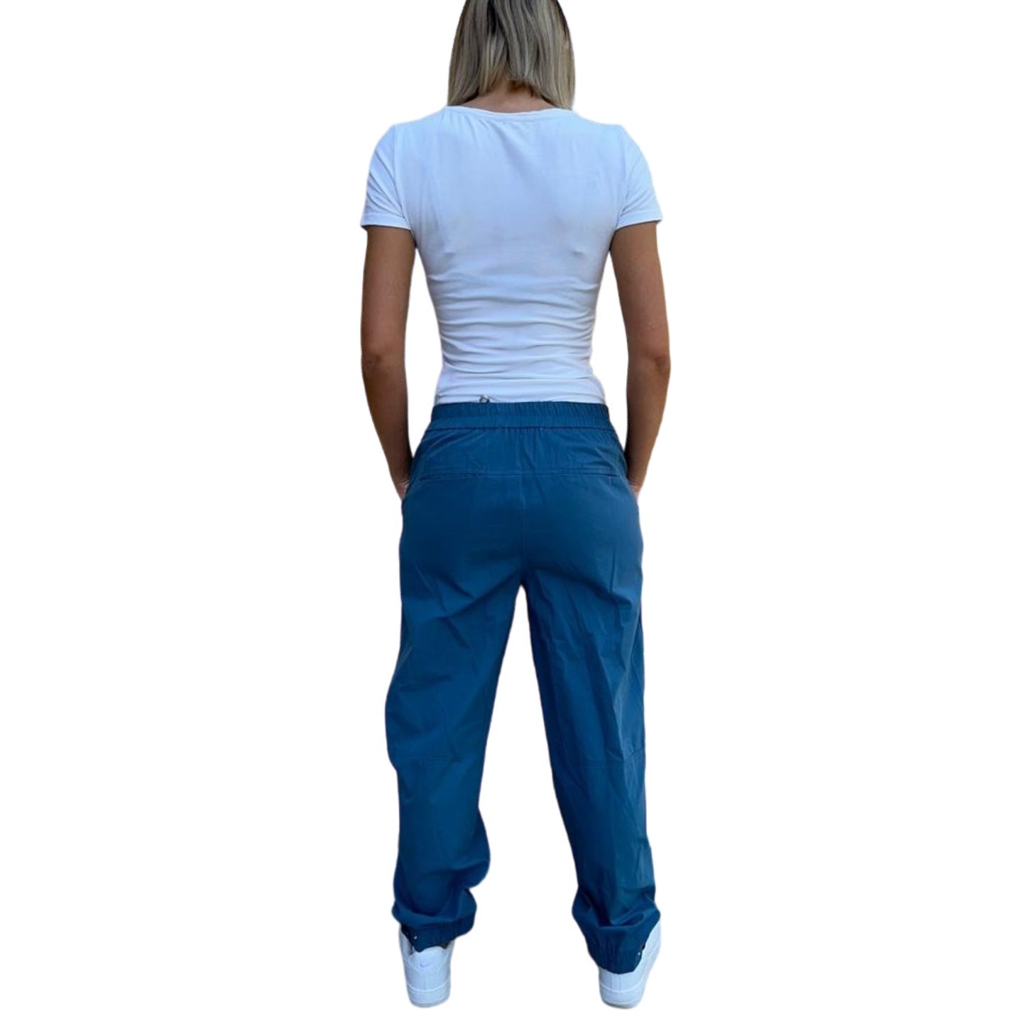 Pantalon carotte bleu céruléen