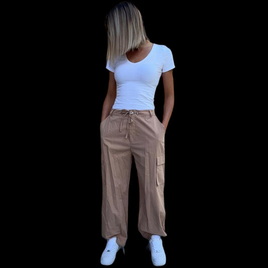 Pantalon cargo beige