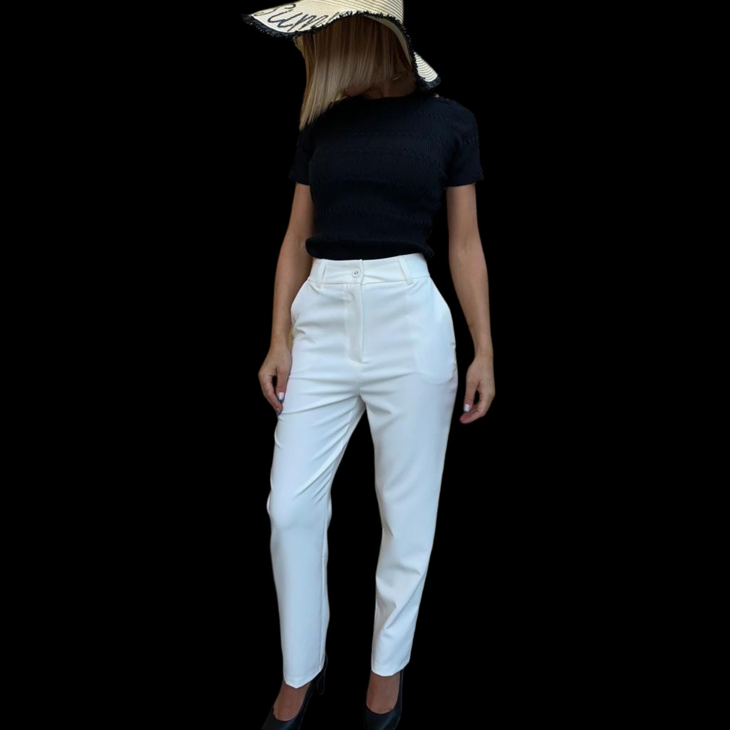 Pantalon tailleur blanc