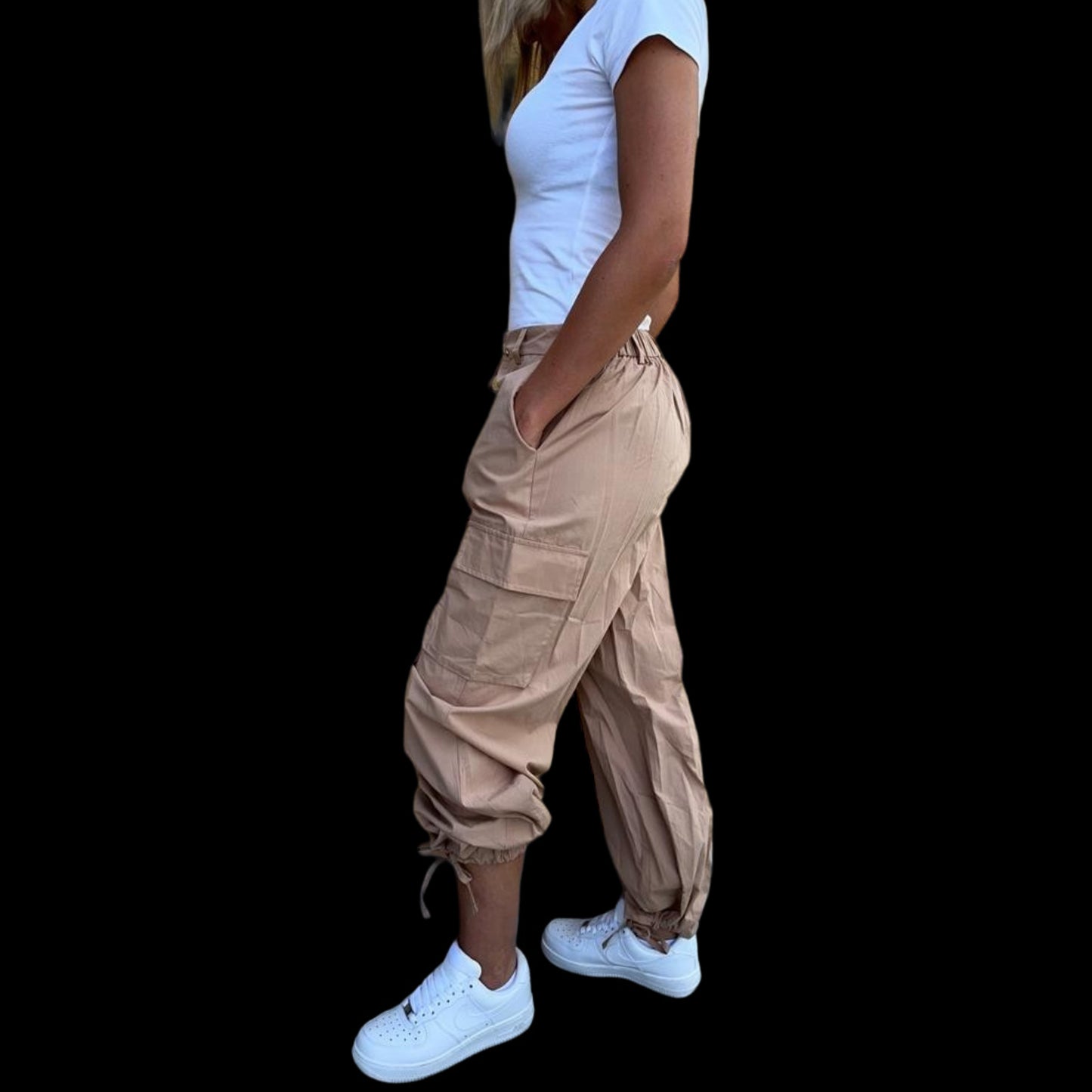 Pantalon cargo beige