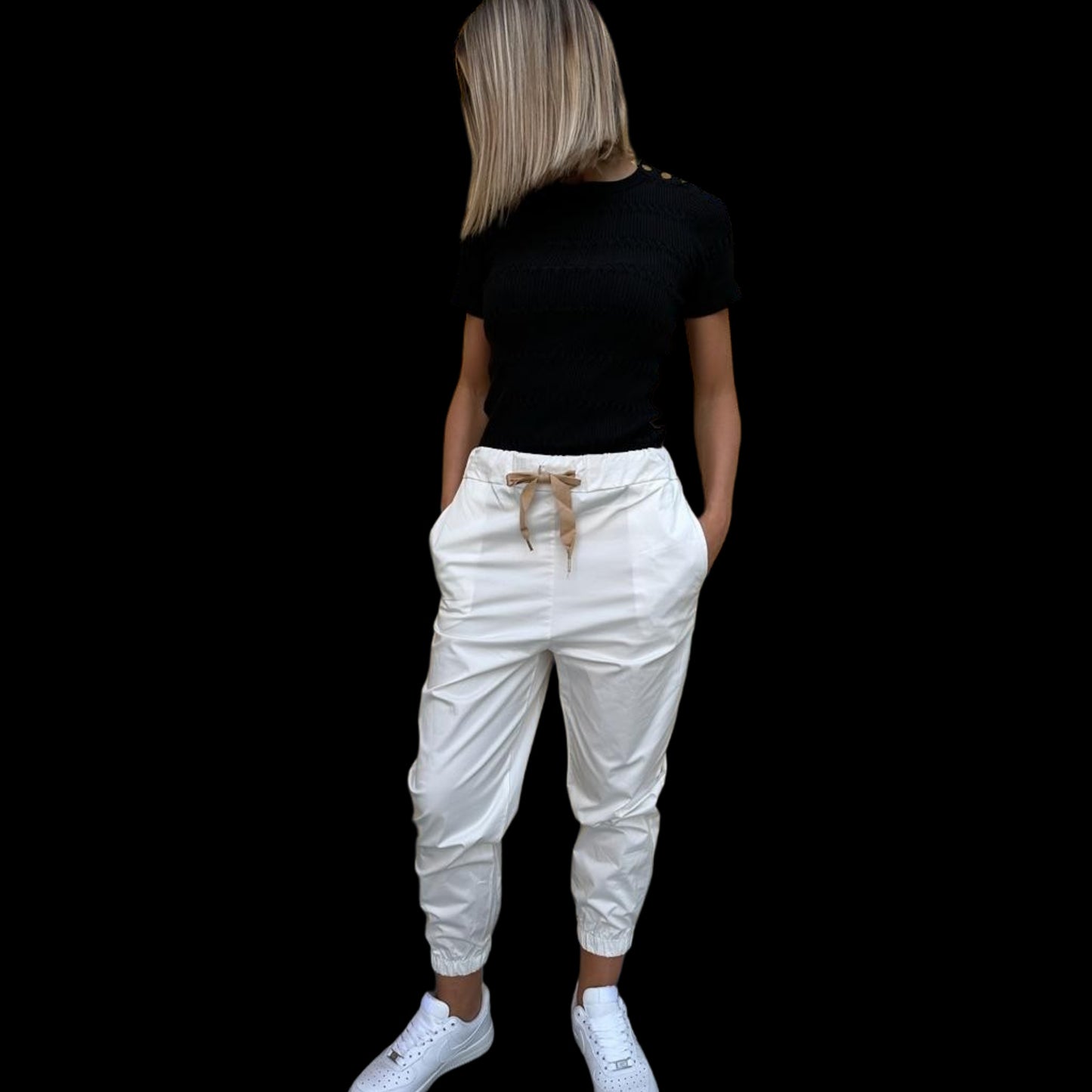 Pantalon blanc nœud