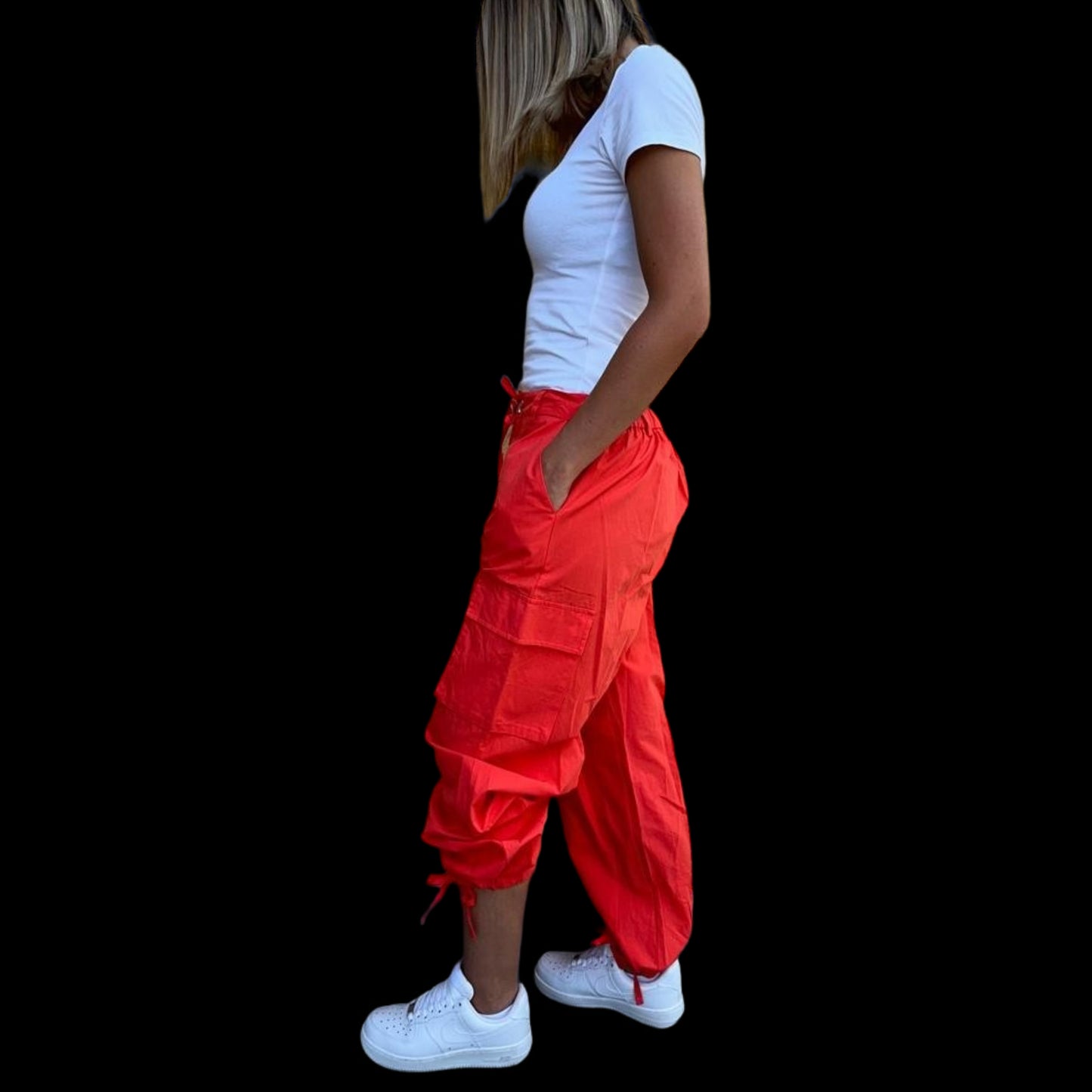 Pantalon cargo corail