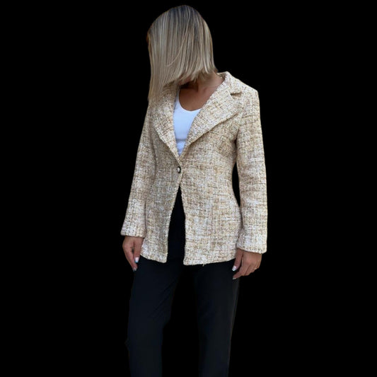 Veste tailleur tweed beige