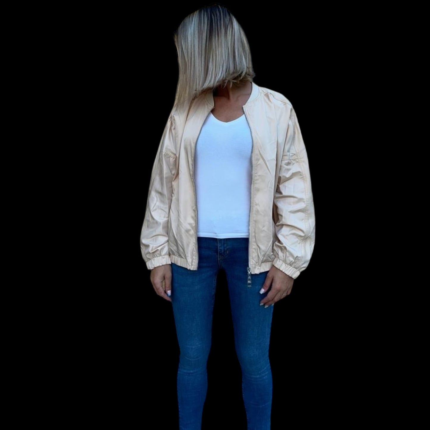 Blouson bomber beige