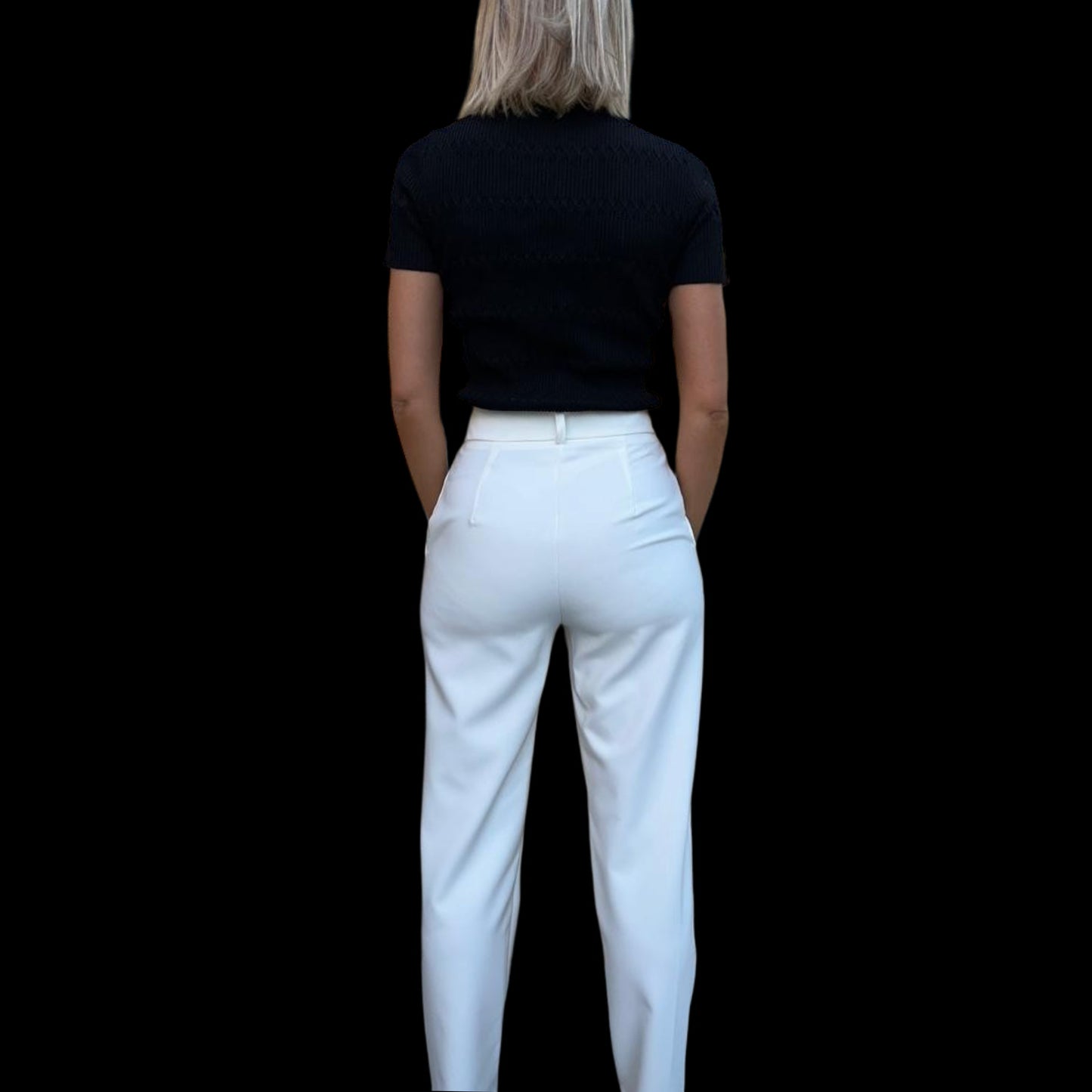 Pantalon tailleur blanc