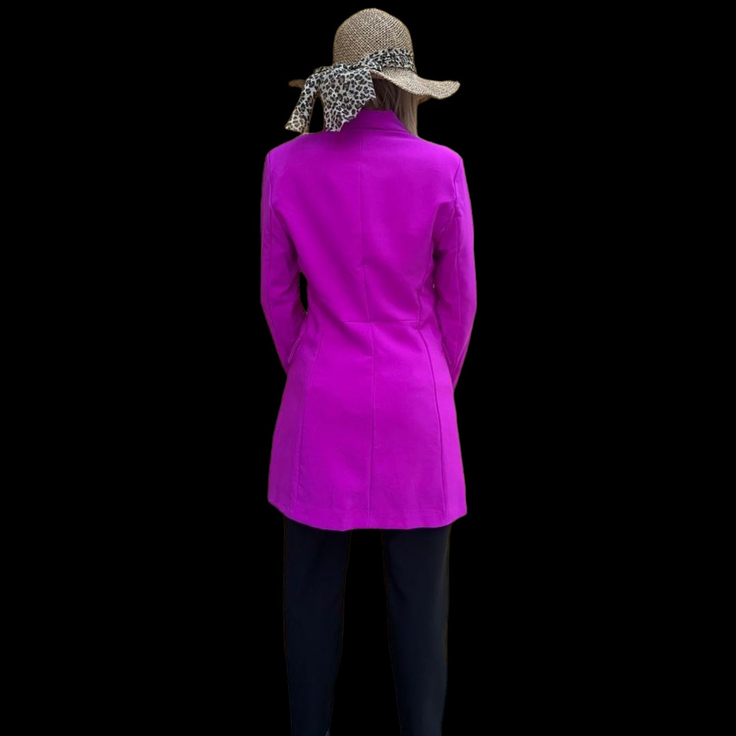 Veste tailleur léopard fushia